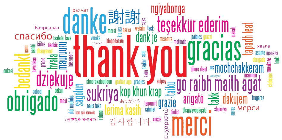 Thank-You-message many languages